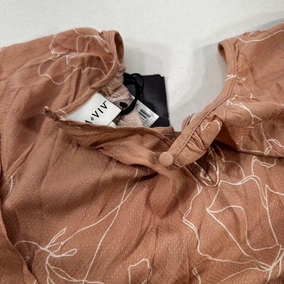 Ava And Viv Women's Size 2X Blouse Long Sleeve Floral Print Pink New With Tags - Picture 3 of 14